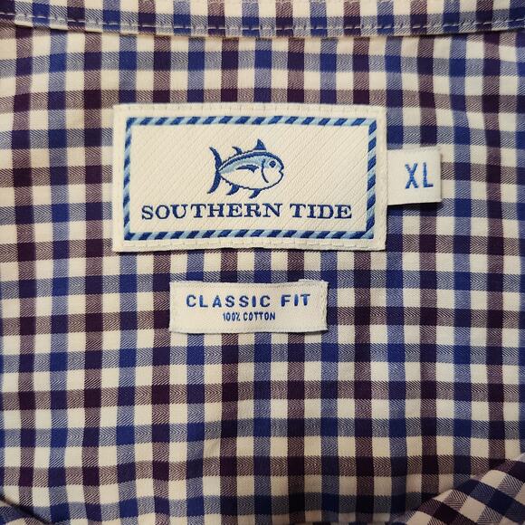 Southern Tide Classic Fit Cotton Checked  Button-down Shirt size XL - Picture 3 of 10